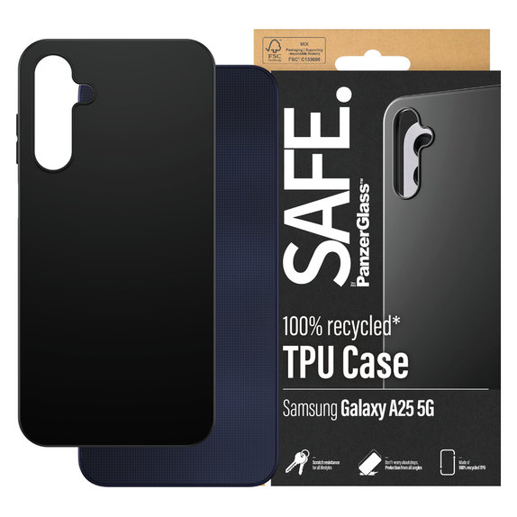 Калъф TPU за Samsung Galaxy A25 5G, Черно, SAFE by PanzerGlass