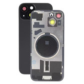 задния капак с обектив на камерата за iPhone 15, черен, Black