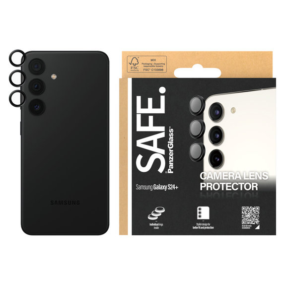Протектор за обектива на камерата за Samsung Galaxy S24/S23/S23+, Черно, SAFE by PanzerGlass