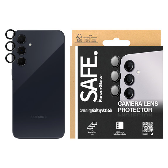 Протектор за обектива на камерата за Samsung Galaxy A34 5G, Черно, SAFE by PanzerGlass