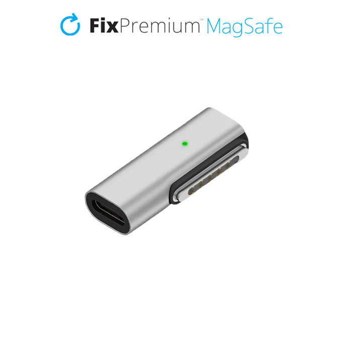 Преходник USB-C към MagSafe 3, Cребрист, Silver, FixPremium
