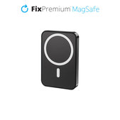 MagSafe външна батерия със стойка 5000 mAh, Черно, Black, FixPremium