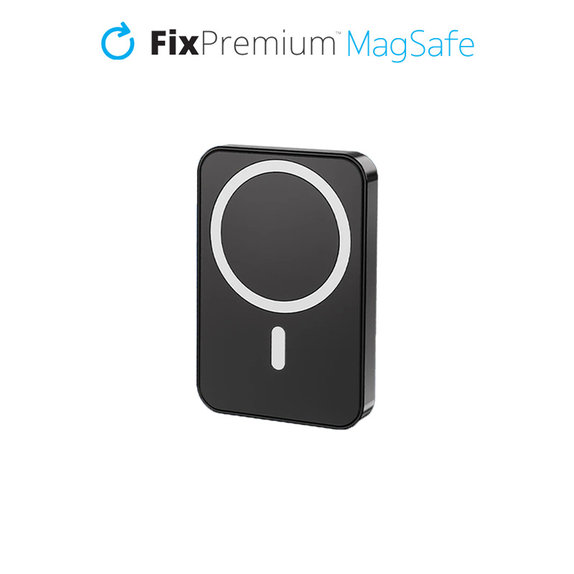 MagSafe външна батерия със стойка 5000 mAh, Черно, Black, FixPremium