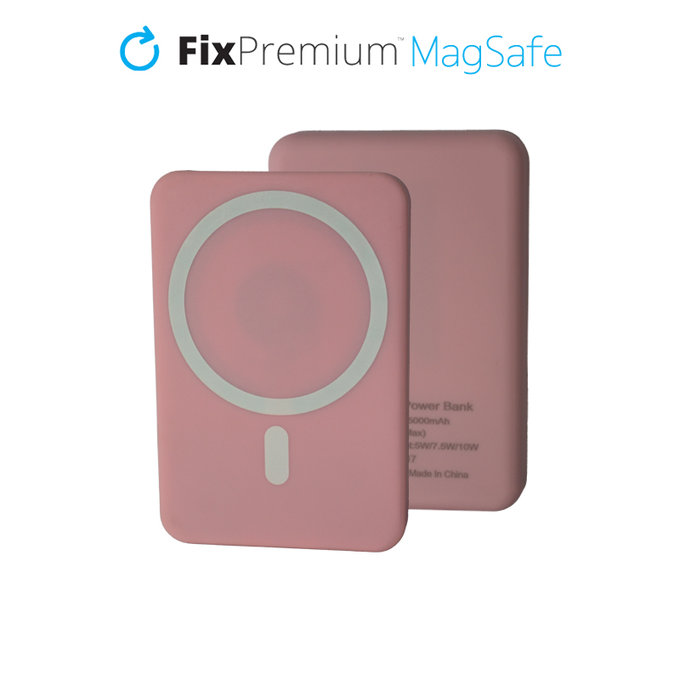 MagSafe външна батерия 5000 mAh, Розово, Pink, FixPremium