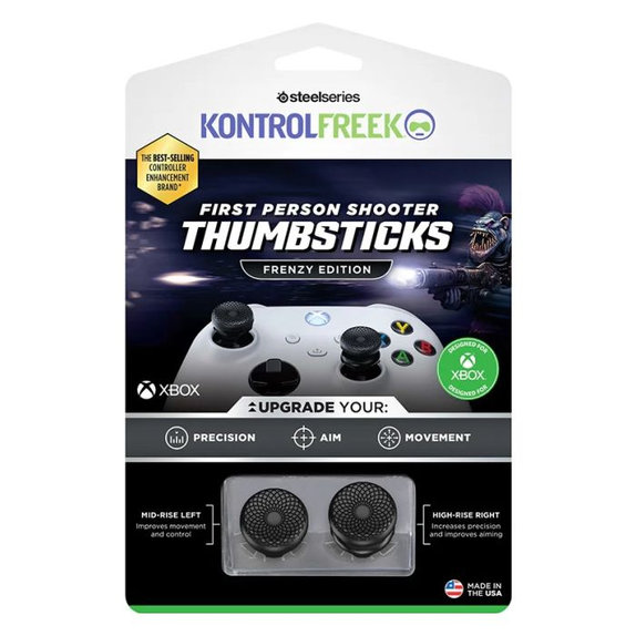Разширени грип капачки за контролер Frenzy (Черно, Black) за Xbox One X/S, Kontrol Freek