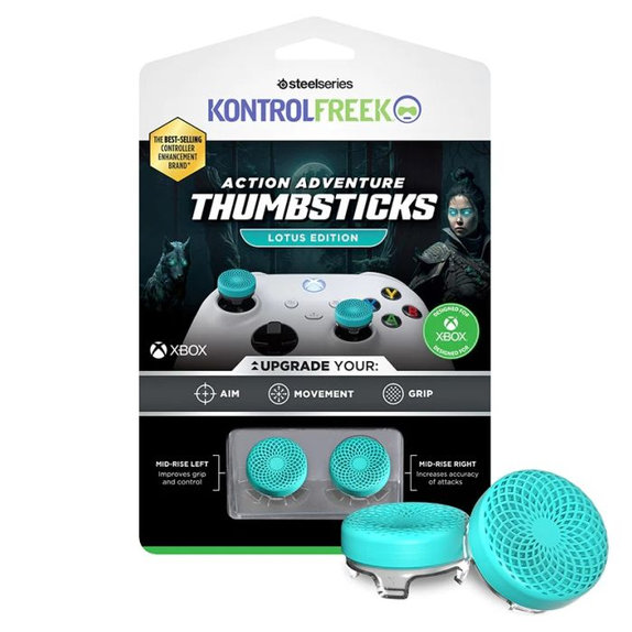 Разширени грип капачки за контролер Lotus (тийл, teal) за Xbox One X/S, Kontrol Freek