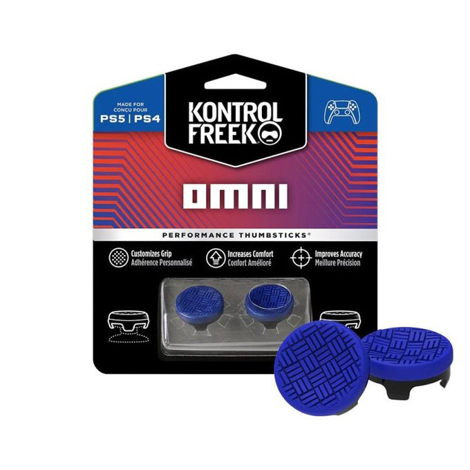 Разширени грип капачки за контролер Omni (Синьо, Blue) за PS4/PS5, Kontrol Freek