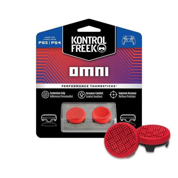 Разширени грип капачки за контролер Omni (Червено, Red) за PS4/PS5, Kontrol Freek