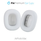 Резервни възглавнички за уши за Apple AirPods Max, еко кожа, Бял, White, FixPremium