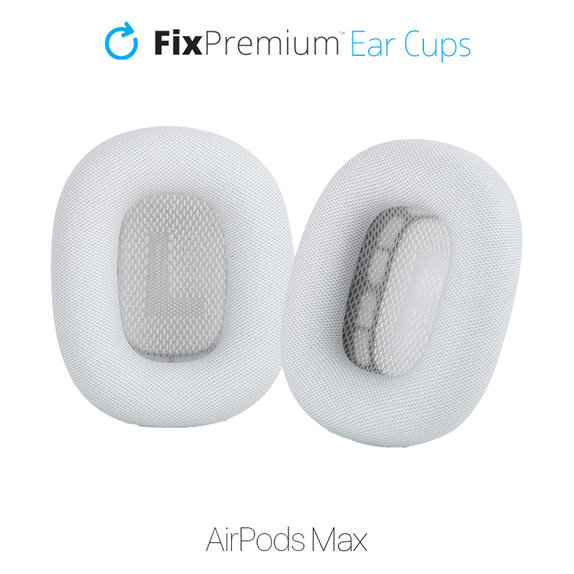 Резервни възглавнички за уши за Apple AirPods Max, еко кожа, Бял, White, FixPremium