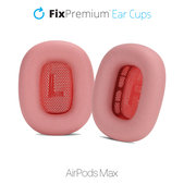 Резервни възглавнички за уши за Apple AirPods Max, еко кожа, Червено, Red, FixPremium