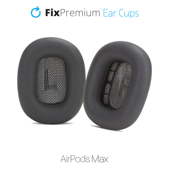 Резервни възглавнички за уши за Apple AirPods Max, еко кожа, Space Gray, FixPremium
