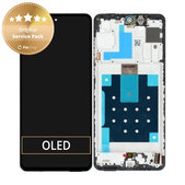 дисплей за Samsung M55 M556B, Тъчскрийн и рамка, GH81-25791A, черен, Black, Genuine Service Pack