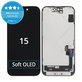 Дисплей Soft OLED за iPhone 15, Тъчскрийн с рамка, FixPremium