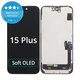 Дисплей Soft OLED за iPhone 15 Plus, Тъчскрийн с рамка, FixPremium