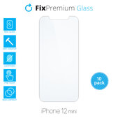 Закалено стъкло за iPhone 12 mini (10 Pack), FixPremium