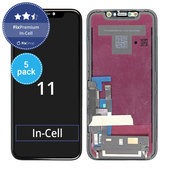 Дисплей 5 Pack In-Cell за iPhone 11, Тъчскрийн с рамка, FixPremium