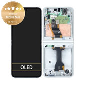 дисплей за Samsung Z Flip 6 F741B, Тъчскрийн и рамка, GH82-35014F, бял, White, Genuine Service Pack