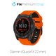 Двуцветна силиконова каишка за Garmin (QuickFit 22mm), Oранжев, Orange, FixPremium