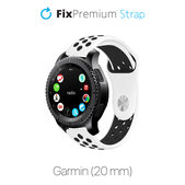 Спортна силиконова каишка за Garmin (20mm), Бял, White, FixPremium