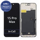 Дисплей In-Cell FHD за iPhone 15 Pro Max, Тъчскрийн с рамка, FixPremium
