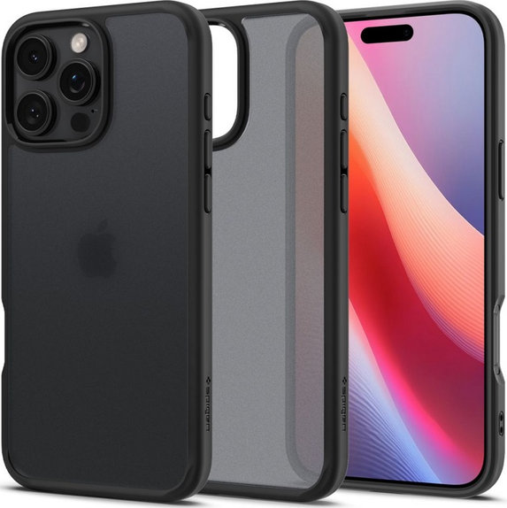 Калъф Ultra Hybrid за iPhone 16 Pro, матирано черен, Frost Black
