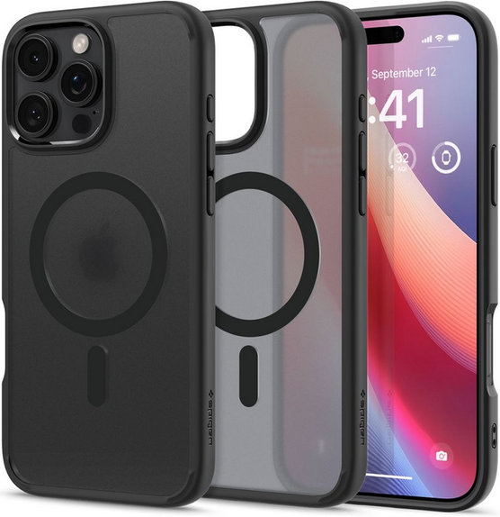 Калъф Ultra Hybrid с MagSafe за iPhone 16 Pro, матирано черен, Frost Black