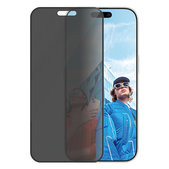 Закалено стъкло UWF Privacy с апликатор за iPhone 16 Pro, Черно, Black, PanzerGlass