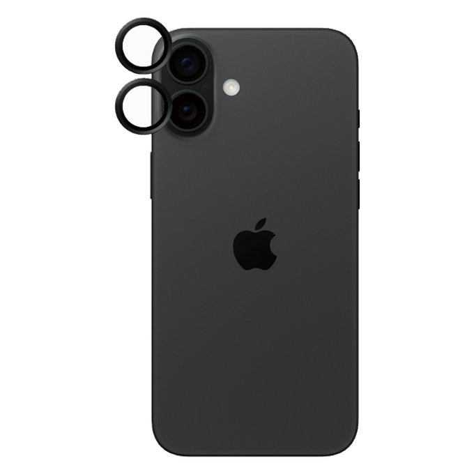 Протектор за камера Hoops за iPhone 16 и 16 Plus, Черно, Black