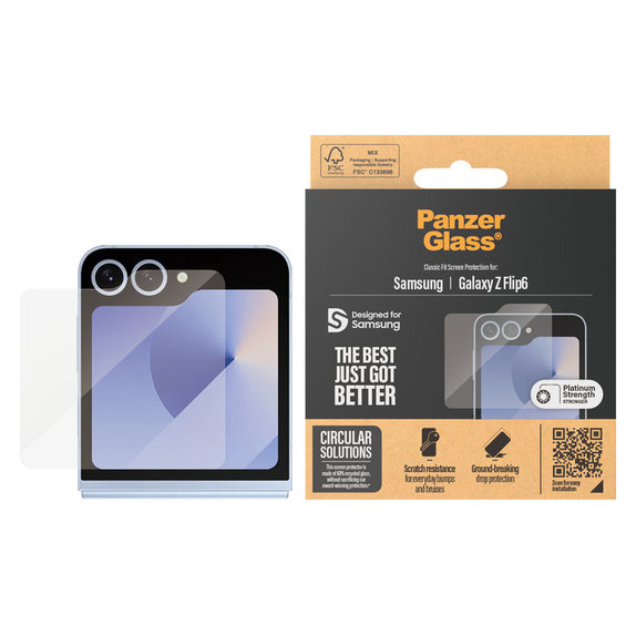 Закалено стъкло Classic Fit за Samsung Galaxy Z Flip6, Прозрачно, PanzerGlass