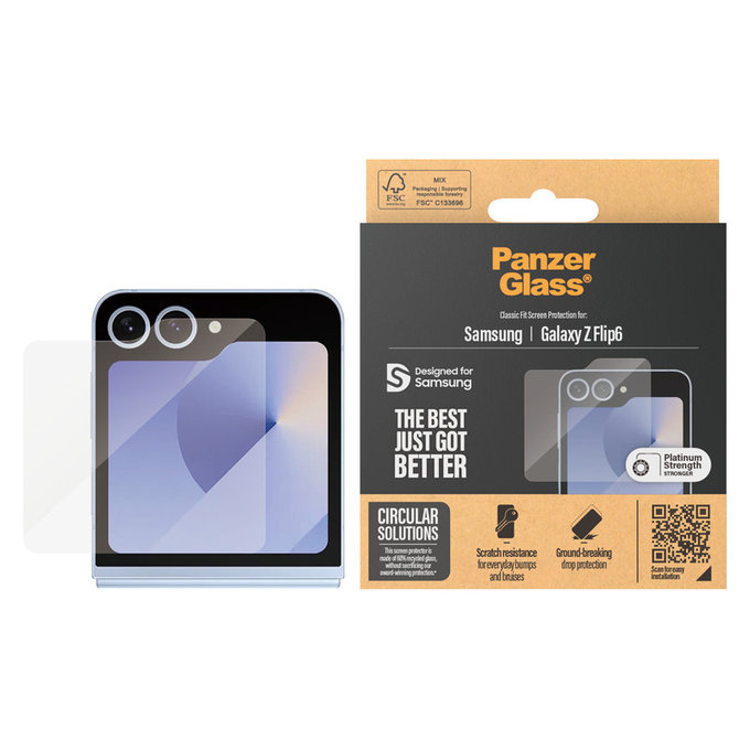 Закалено стъкло Classic Fit за Samsung Galaxy Z Flip6, Прозрачно, PanzerGlass