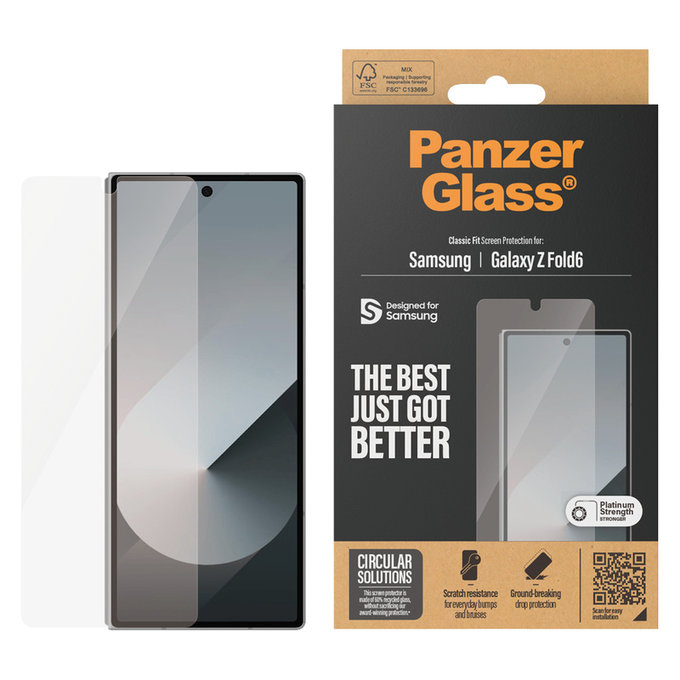 Закалено стъкло Classic Fit за Samsung Galaxy Z Fold6, Прозрачно, PanzerGlass