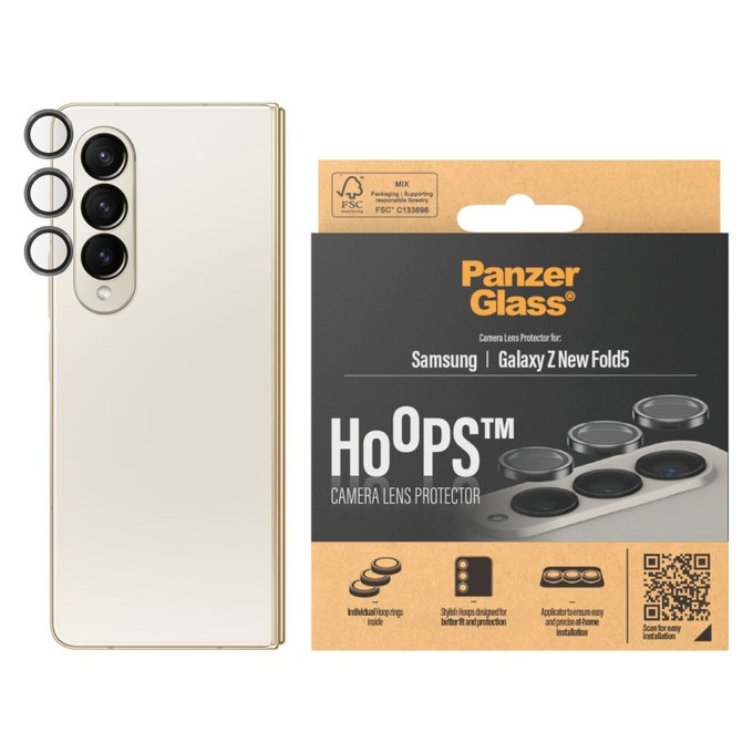 Протектор за обектив на камера Hoops за Samsung Z Fold6, Черно, PanzerGlass