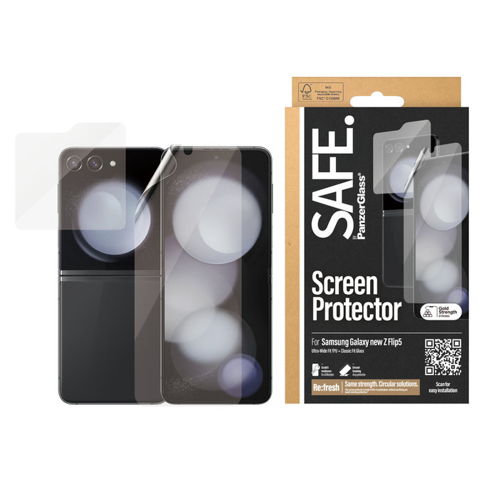 Защитно фолио UWF и закалено стъкло за Samsung Galaxy Z Flip6, Прозрачно, SAFE by PanzerGlass