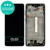 дисплей OLED за Samsung A73 A736, Тъчскрийн и рамка, черен, Black