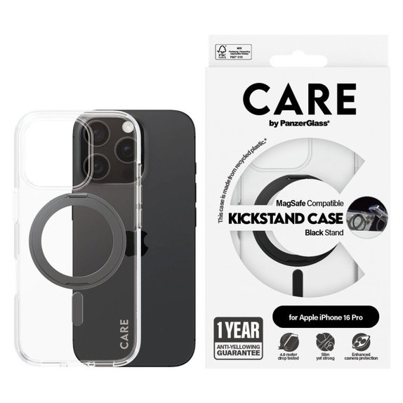 Калъф Kickstand с MagSafe за iPhone 16 Pro, Черно, CARE