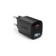 Пътен адаптер LCD USB-C, GaN, 45 W PD, черен, SBS