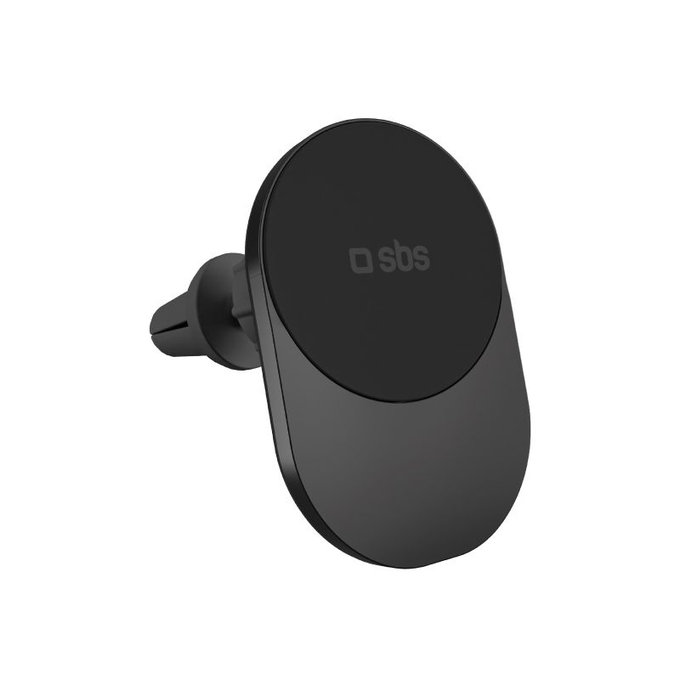 Стойка за кола с безжично зареждане, Qi2, 15W, MagSafe, за вентилационен отвор, Черен, SBS