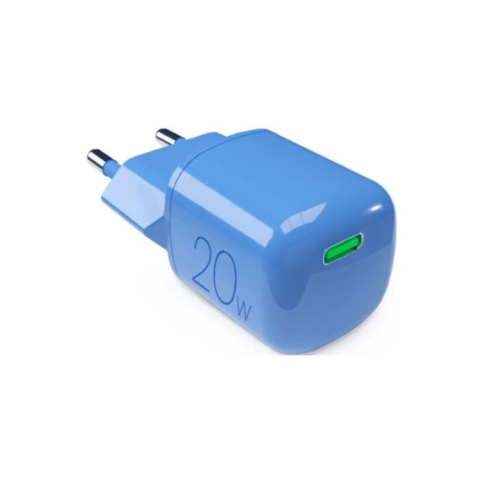 Зарядно устройство MiniPro USB-C, GaN, 20W, син лагун, Blue Lagon, PURO
