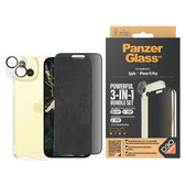 Bundle PicturePerfect + Закалено стъкло UWF Privacy + Hard Case D3O за iPhone 15 Plus, PanzerGlass