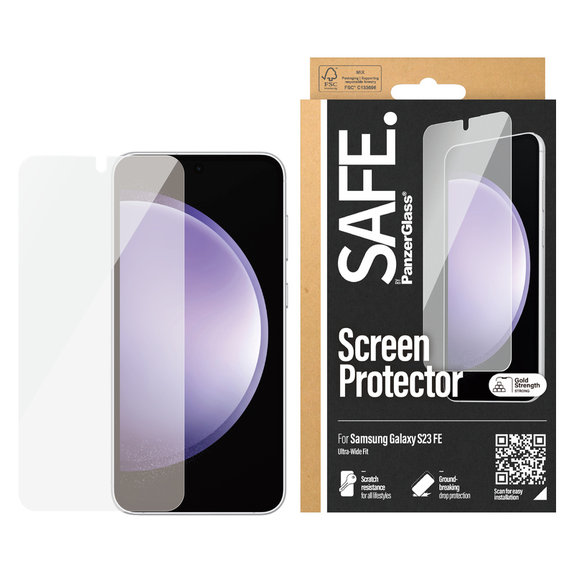 Закалено стъкло UWF за Samsung Galaxy S23 FE, Черно, SAFE by PanzerGlass