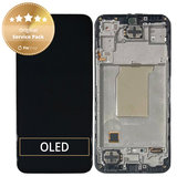 дисплей за Samsung M35 M356B, Тъчскрийн и рамка, GH82-35001A, черен, Black, Genuine Service Pack