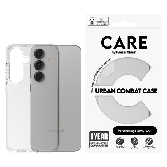 Калъф Urban Combat за Samsung Galaxy S25+, Прозрачно, PanzerGlass
