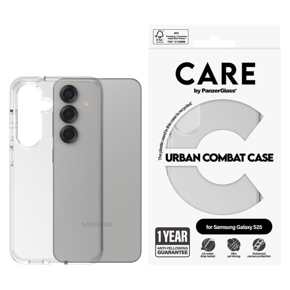 Калъф Urban Combat за Samsung Galaxy S25, Прозрачно, PanzerGlass