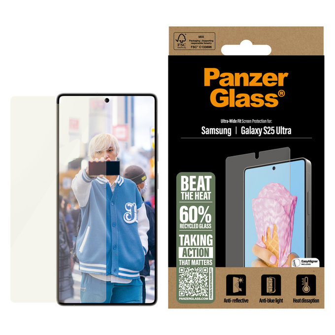 Закалено стъкло UWF All-in-One с апликатор за Samsung Galaxy S25 Ultra, Прозрачно, PanzerGlass