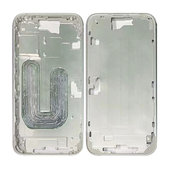 Средна рамка с бутон за включване и бутони за сила на звука за iPhone 16, White