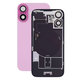 Задно стъкло на корпус + стъкло на камера + метална пластина + MagSafe магнит за iPhone 16 Plus, Pink
