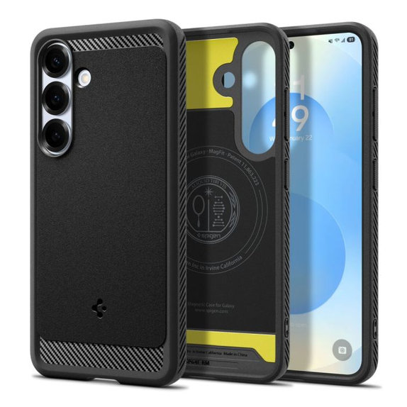 Case Rugged Armor with MagSafe for Samsung Galaxy S25, Matte Black, Spigen