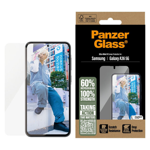 UWF закалено стъкло за Samsung A36 5G, Прозрачно, PanzerGlass