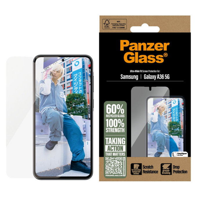 UWF закалено стъкло за Samsung A36 5G, Прозрачно, PanzerGlass